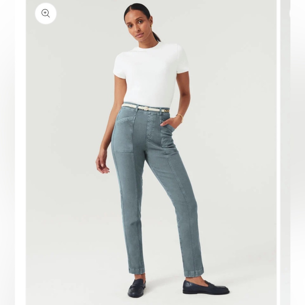 SPANX Straight Leg Pants in Dusty Blue